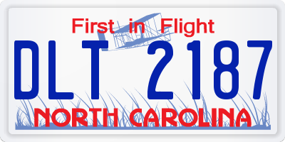 NC license plate DLT2187