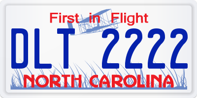 NC license plate DLT2222