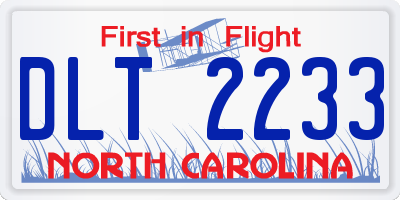 NC license plate DLT2233