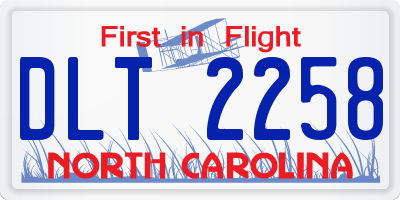 NC license plate DLT2258