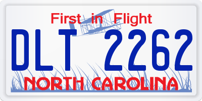 NC license plate DLT2262