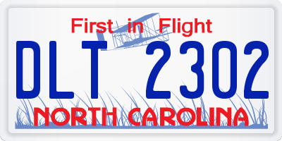 NC license plate DLT2302