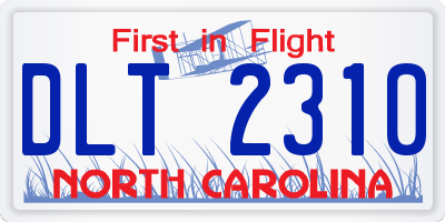 NC license plate DLT2310