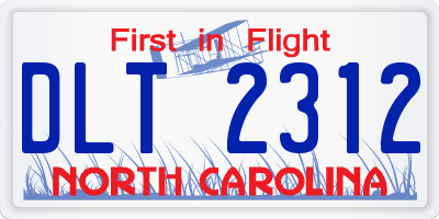 NC license plate DLT2312