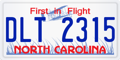 NC license plate DLT2315