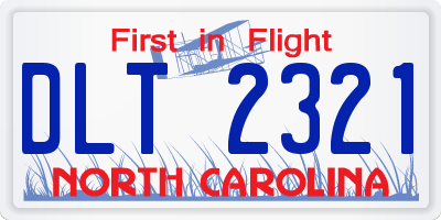 NC license plate DLT2321