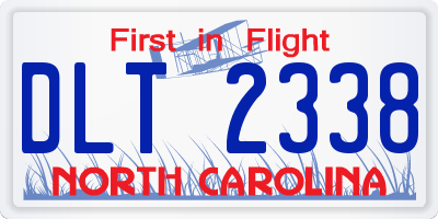 NC license plate DLT2338