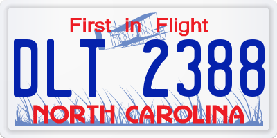 NC license plate DLT2388