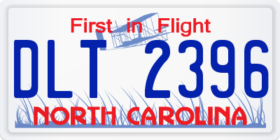 NC license plate DLT2396