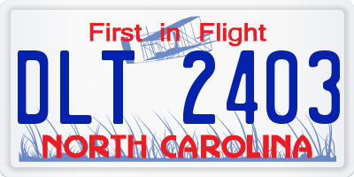 NC license plate DLT2403