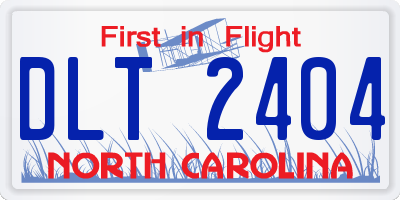 NC license plate DLT2404