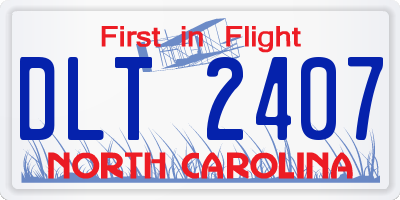 NC license plate DLT2407