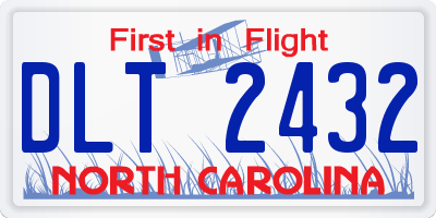 NC license plate DLT2432