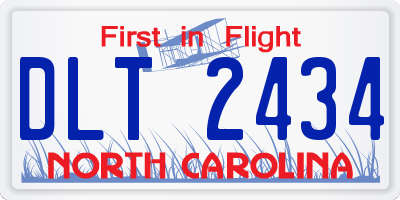 NC license plate DLT2434