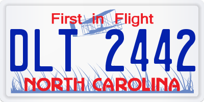 NC license plate DLT2442