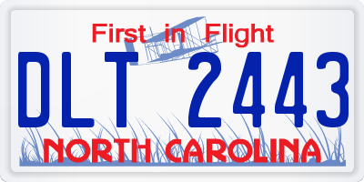 NC license plate DLT2443
