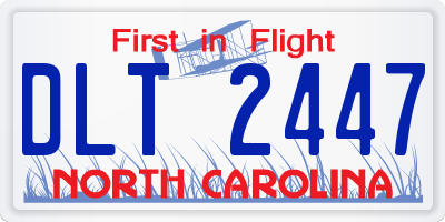 NC license plate DLT2447
