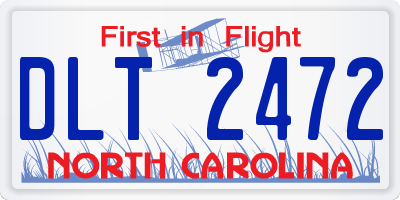 NC license plate DLT2472