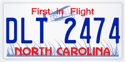 NC license plate DLT2474