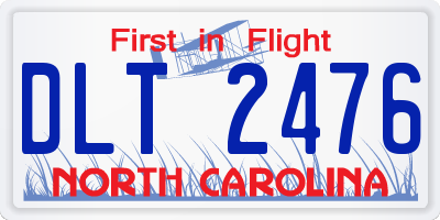NC license plate DLT2476