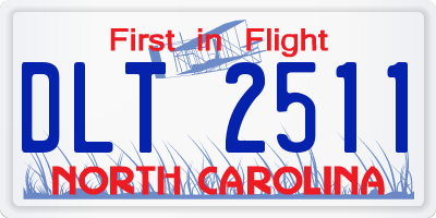 NC license plate DLT2511
