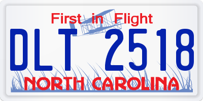 NC license plate DLT2518
