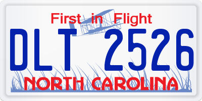 NC license plate DLT2526