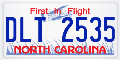 NC license plate DLT2535