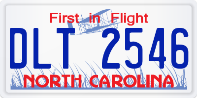 NC license plate DLT2546