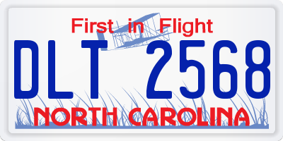 NC license plate DLT2568