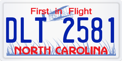 NC license plate DLT2581