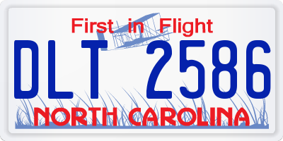 NC license plate DLT2586