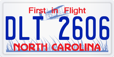 NC license plate DLT2606