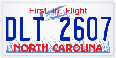 NC license plate DLT2607