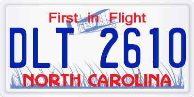 NC license plate DLT2610