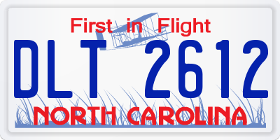 NC license plate DLT2612