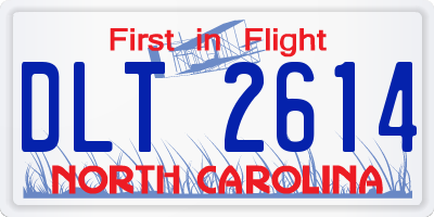 NC license plate DLT2614