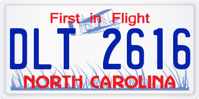 NC license plate DLT2616
