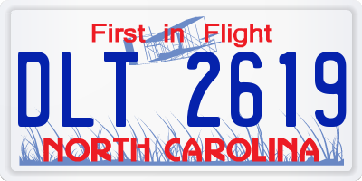 NC license plate DLT2619