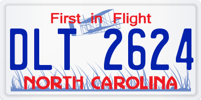 NC license plate DLT2624