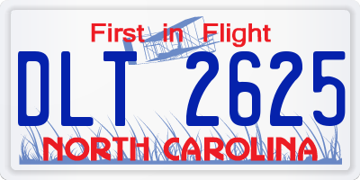 NC license plate DLT2625