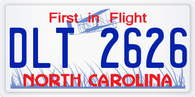 NC license plate DLT2626
