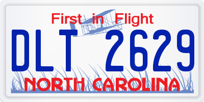 NC license plate DLT2629