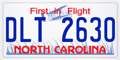 NC license plate DLT2630