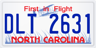 NC license plate DLT2631