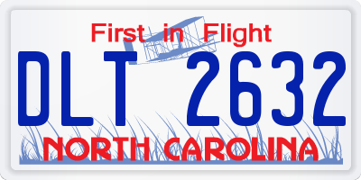 NC license plate DLT2632
