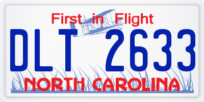 NC license plate DLT2633