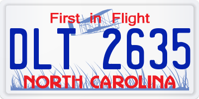 NC license plate DLT2635