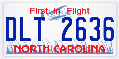 NC license plate DLT2636