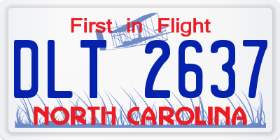 NC license plate DLT2637